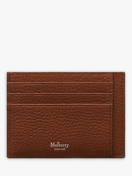 Mulberry Small Classic Grain Leather Card Holder, Oak