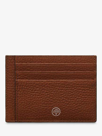 Mulberry Small Classic Grain Leather Card Holder - view 2, Oak