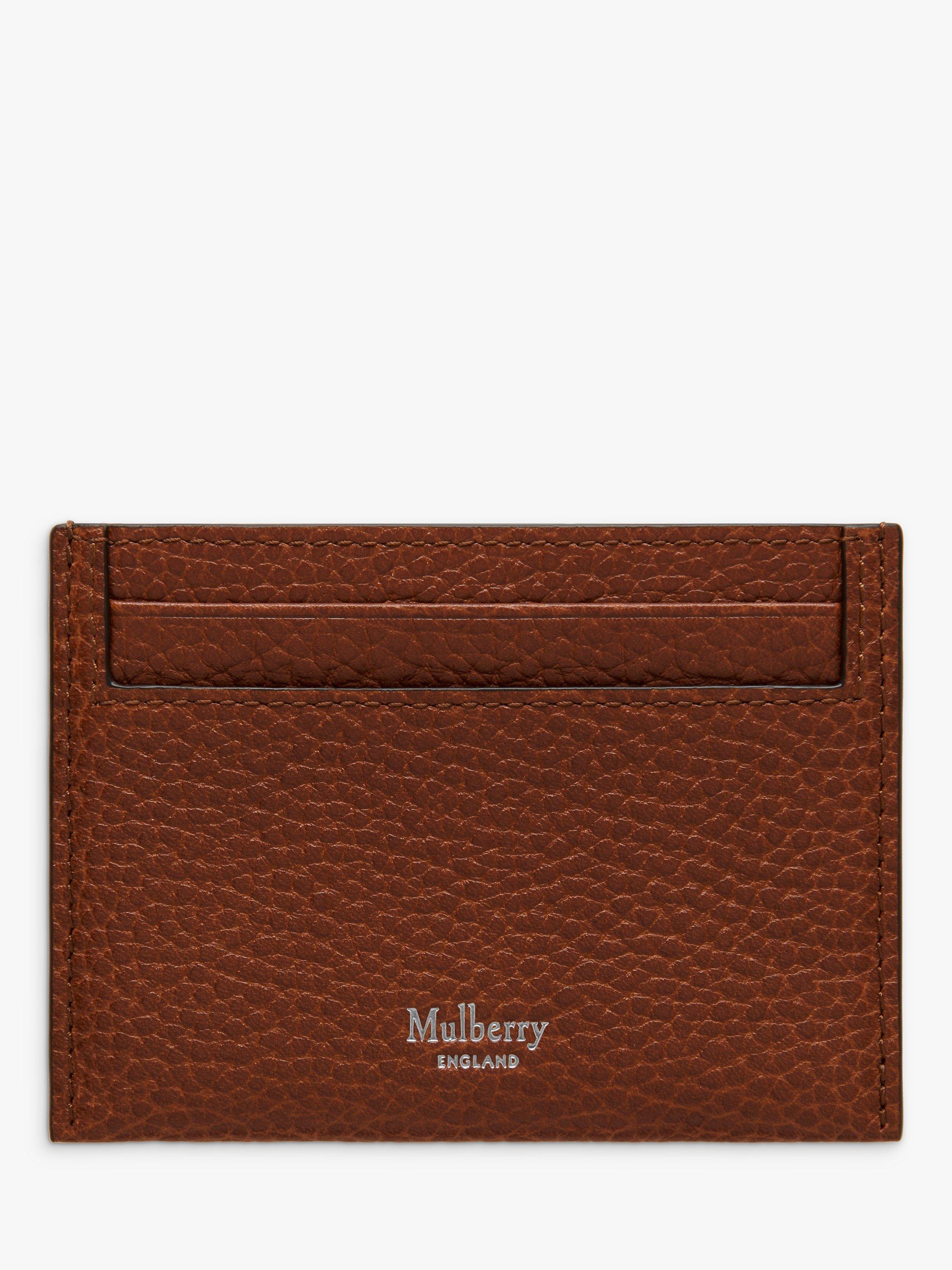 Product image 1 of 2, which shows Mulberry Continental Small Classic Grain Leather Credit Card Slip, Oak