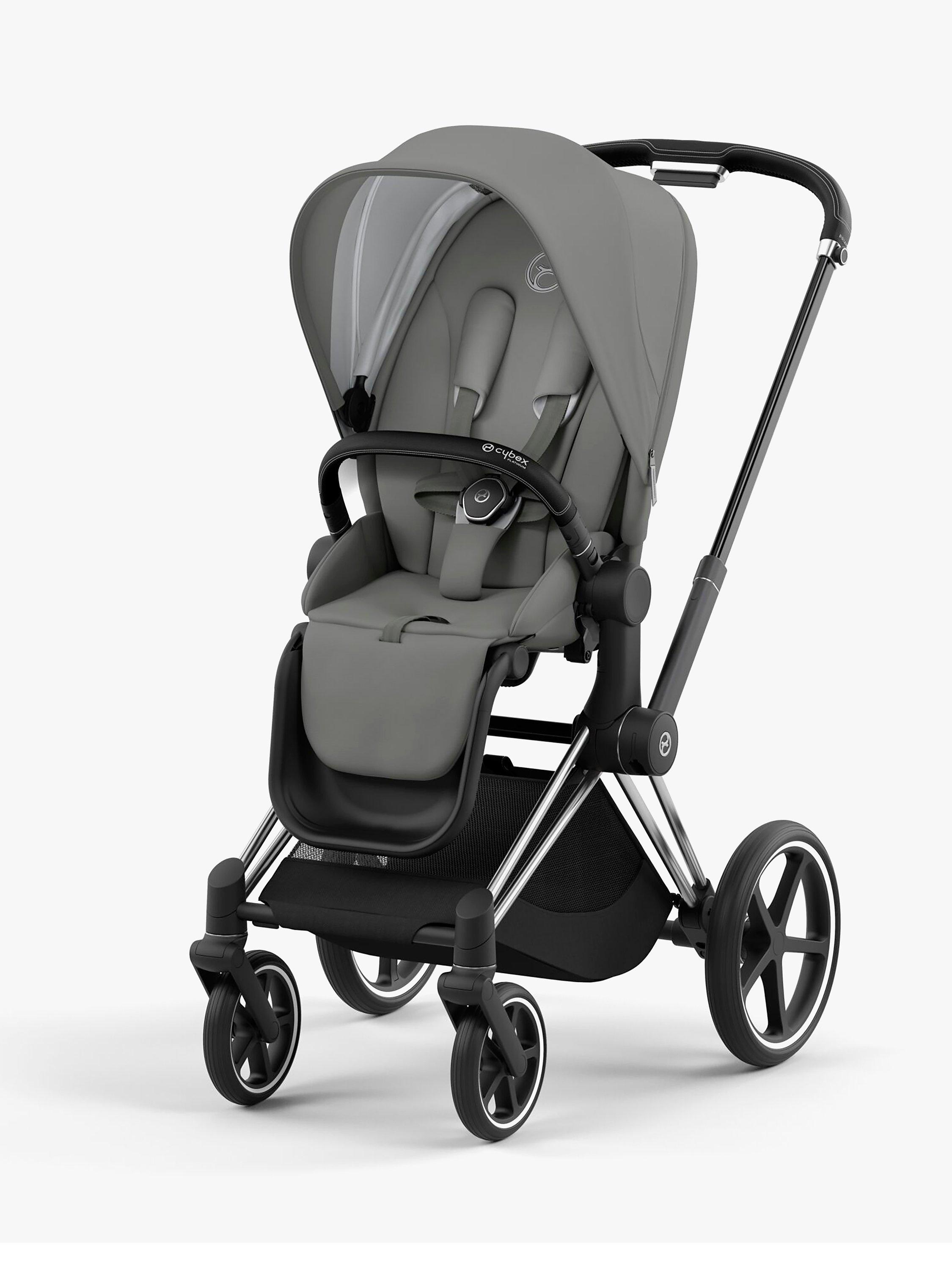 Cybex Priam Chassis and Priam Seat Pack Bundle, Chrome/Black/Soho Grey