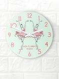 Treat Republic Kids' Personalised Ballet Glass Wall Clock, 20cm, Mint