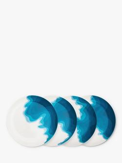 Rick Stein Coves of Cornwall Melamine Side Plates, Set of 4, 21cm, Blue/White, Blue/White