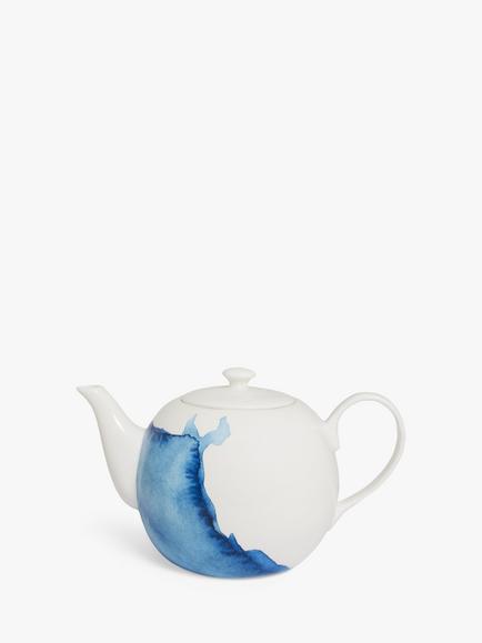 Rick Stein Coves of Cornwall Bone China Teapot, 1.35L, Blue/White, Blue/White