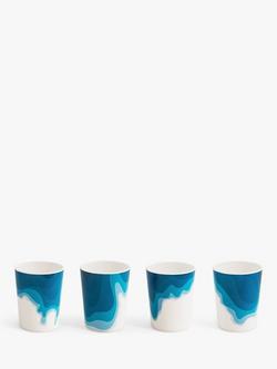 Rick Stein Coves of Cornwall Melamine Tumblers, Set of 4, 325ml, Blue/White, Blue/White