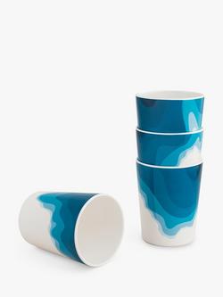 Rick Stein Coves of Cornwall Melamine Tumblers, Set of 4, 325ml, Blue/White - view 2, Blue/White