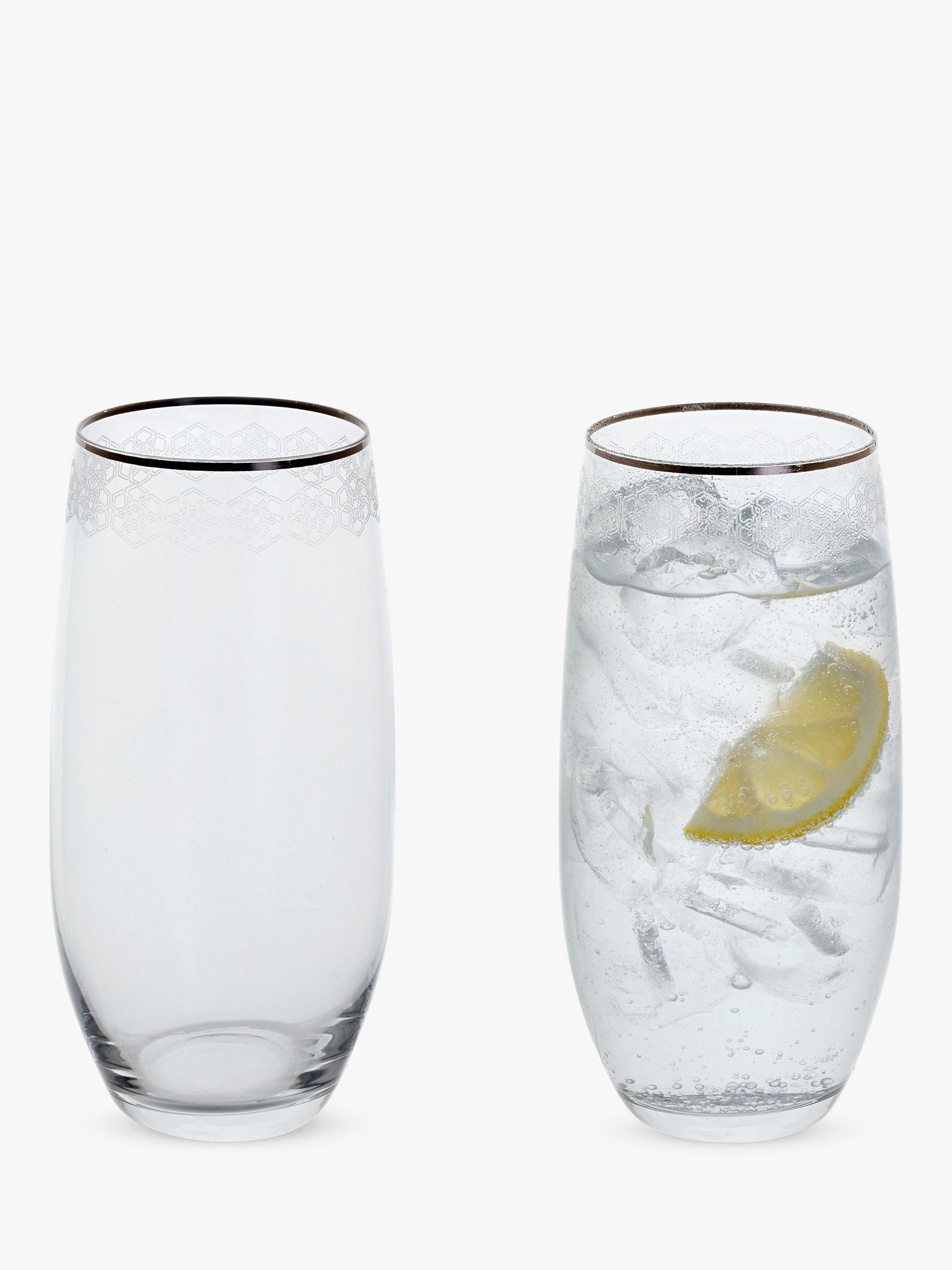 Dartington Crystal Gatsby Glass Highball, Set of 2, 470ml, Clear