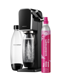 SodaStream Art Sparkling Water Maker with 2 x 1L Bottles & 60L CO2 Cylinder, Black