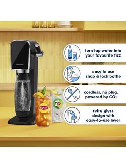 SodaStream Art Sparkling Water Maker with 2 x 1L Bottles & 60L CO2 Cylinder - view 2, Black