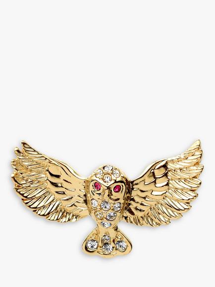 Eclectica Pre-Loved Attwood & Sawyer Swarovski Crystal Flying Owl Brooch, Dated Circa 1990s, Gold