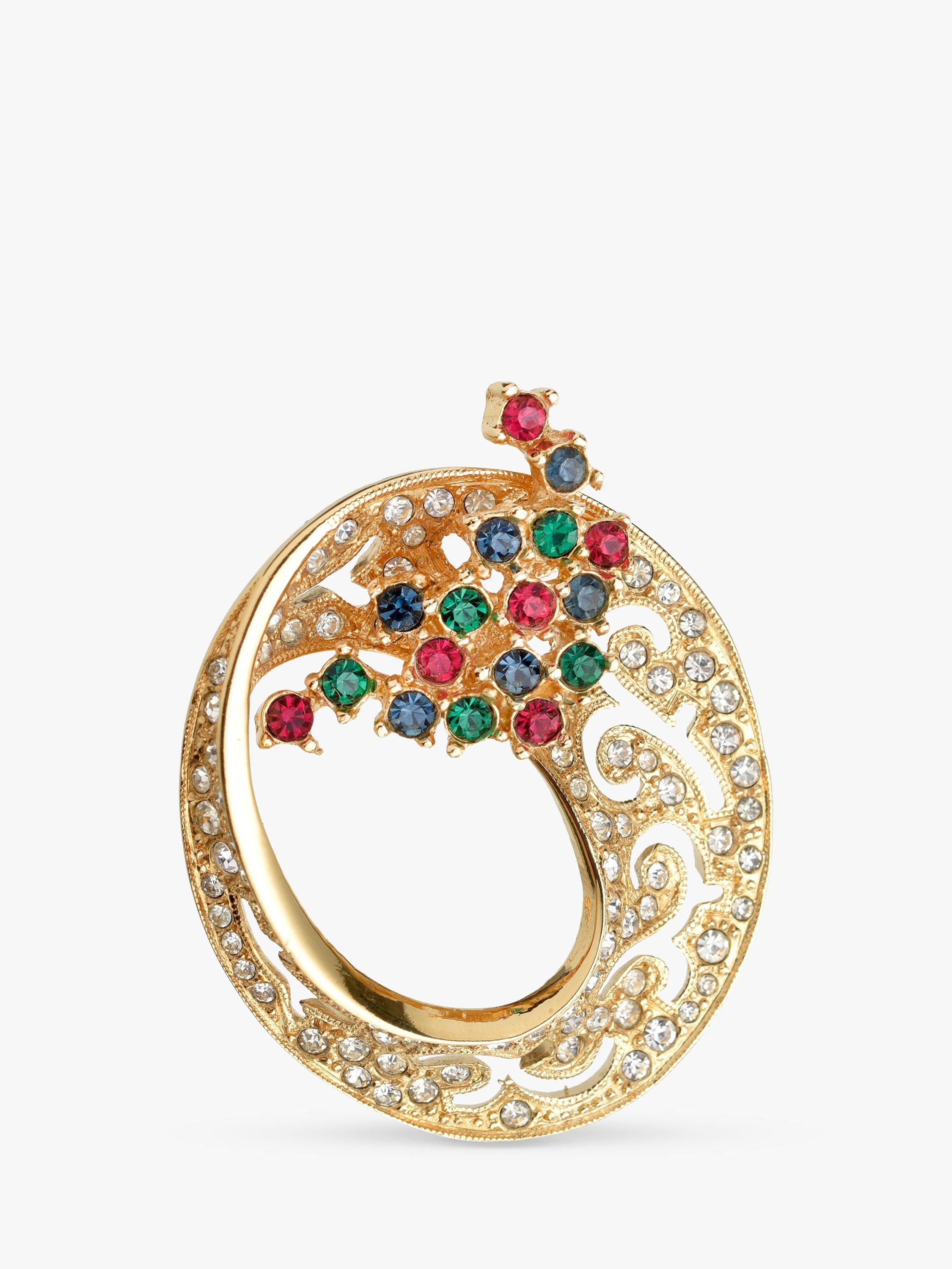 Product image 1 of 2, which shows Eclectica Pre-Loved Attwood & Sawyer Swarovski Crystal Filigree Brooch, Dated Circa the 1990s