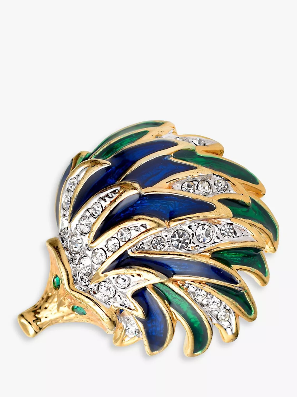 Eclectica Pre Loved Attwood Sawyer Swarovski Crystal Enamel Hedgehog Brooch Dated Circa 1990s
