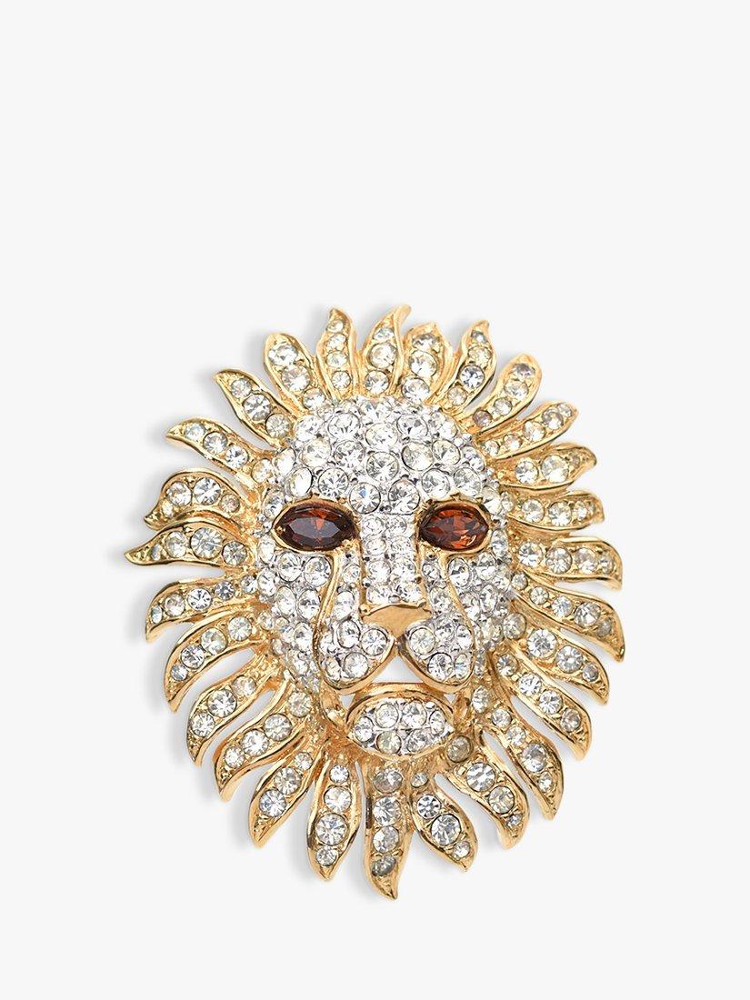 Product image 1 of 3, which shows Eclectica Pre-Loved Attwood & Sawyer Swarovski Crystal Lion Brooch, Dated Circa 1990s