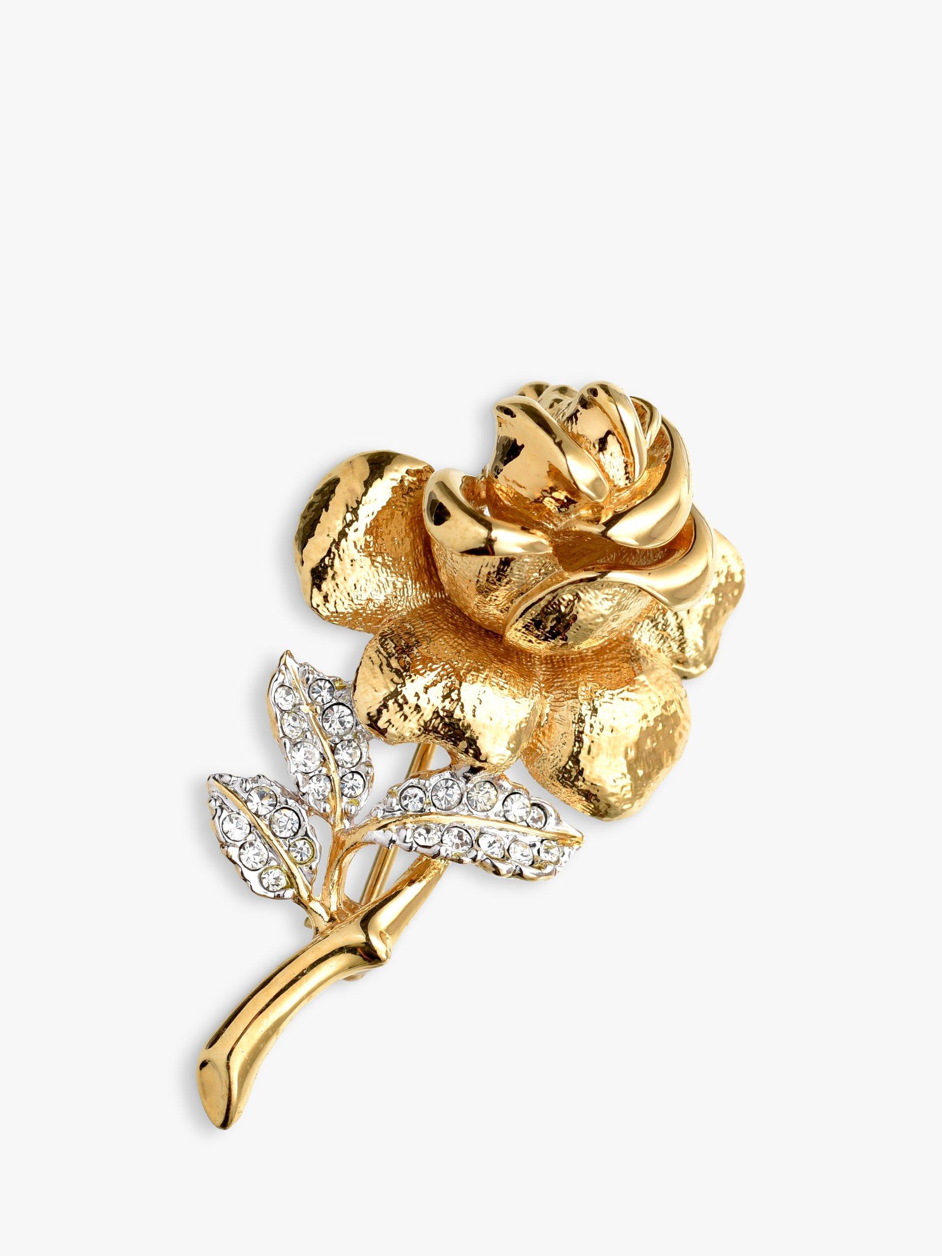 Eclectica Pre-Loved Attwood & Sawyer Swarovski Crystal Rose Brooch, Dated Circa the 1990s