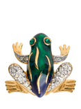 Eclectica Pre-Loved Attwood & Sawyer Swarovski Crystal & Enamel Frog Brooch, Dated Circa 1990s