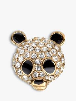 Eclectica Pre-Loved Attwood & Sawyer Swarovski Crystal Panda Face Stick Pin, Dated Circa 1990s, Gold