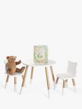 John Lewis Bear Table & Chairs Set, White/Natural