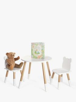John Lewis Bear Table & Chairs Set, White/Natural - view 2, White/Natural