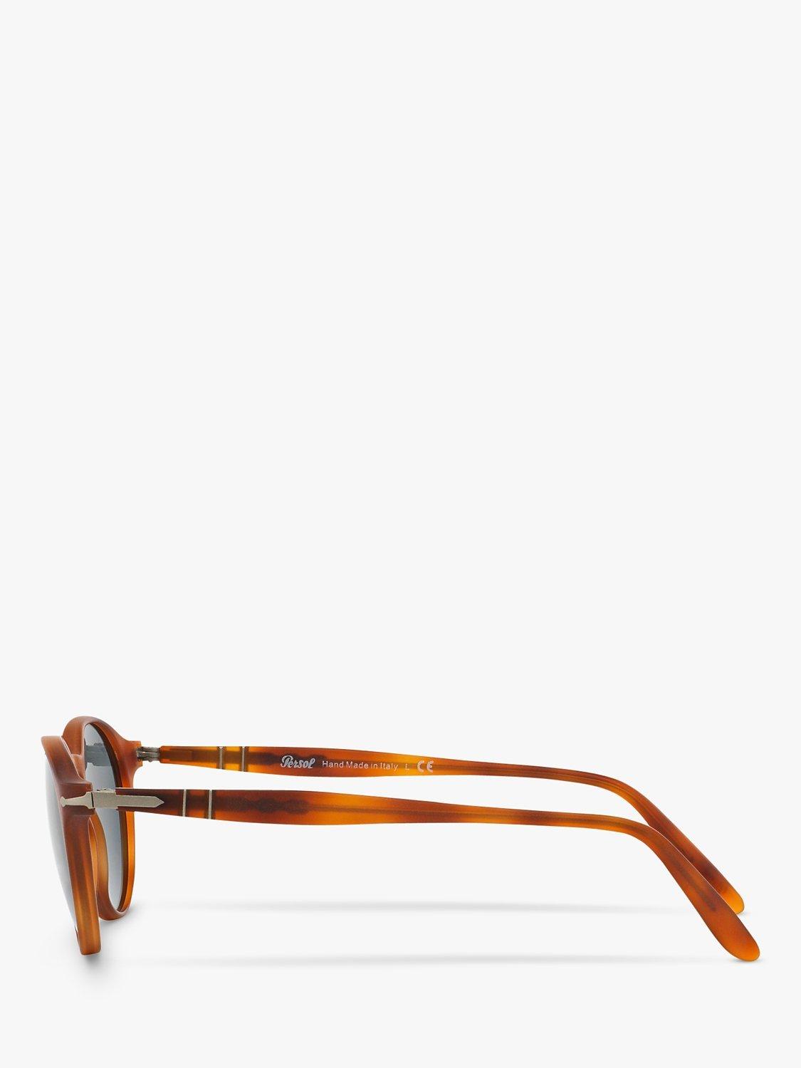 Product image 4 of 11, which shows Persol PO3092SM Men's Oval Sunglasses, Terra di Siena/Blue