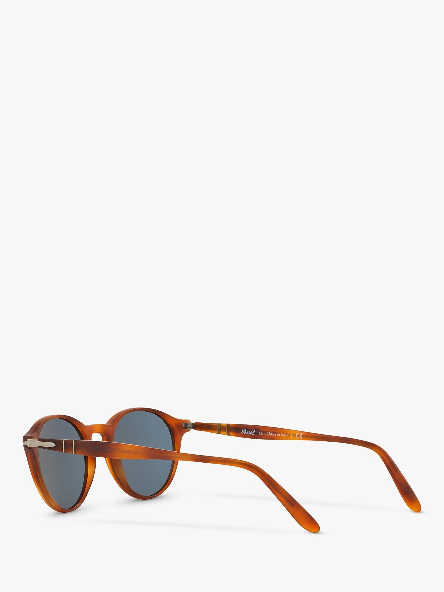 Product image 5 of 11, which shows Persol PO3092SM Men's Oval Sunglasses, Terra di Siena/Blue