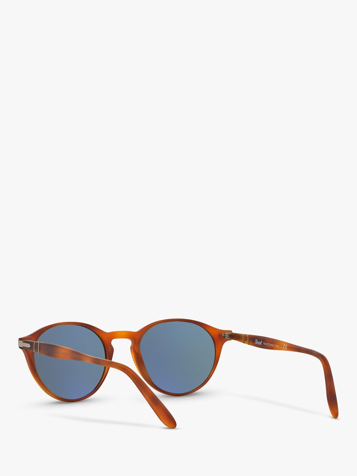 Product image 6 of 11, which shows Persol PO3092SM Men's Oval Sunglasses, Terra di Siena/Blue