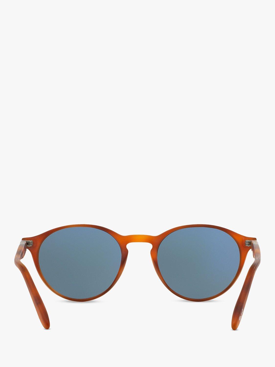 Product image 7 of 11, which shows Persol PO3092SM Men's Oval Sunglasses, Terra di Siena/Blue