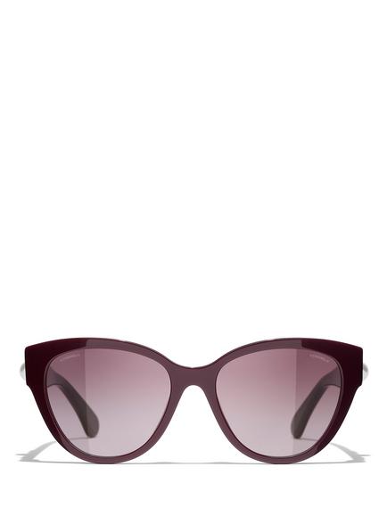 CHANEL CH5477 Women's Cat's Eye Sunglasses, Red, Red