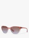 Ray-Ban RB4167 59 Women's Emma Irregular Sunglasses, Light Brown/Transparent