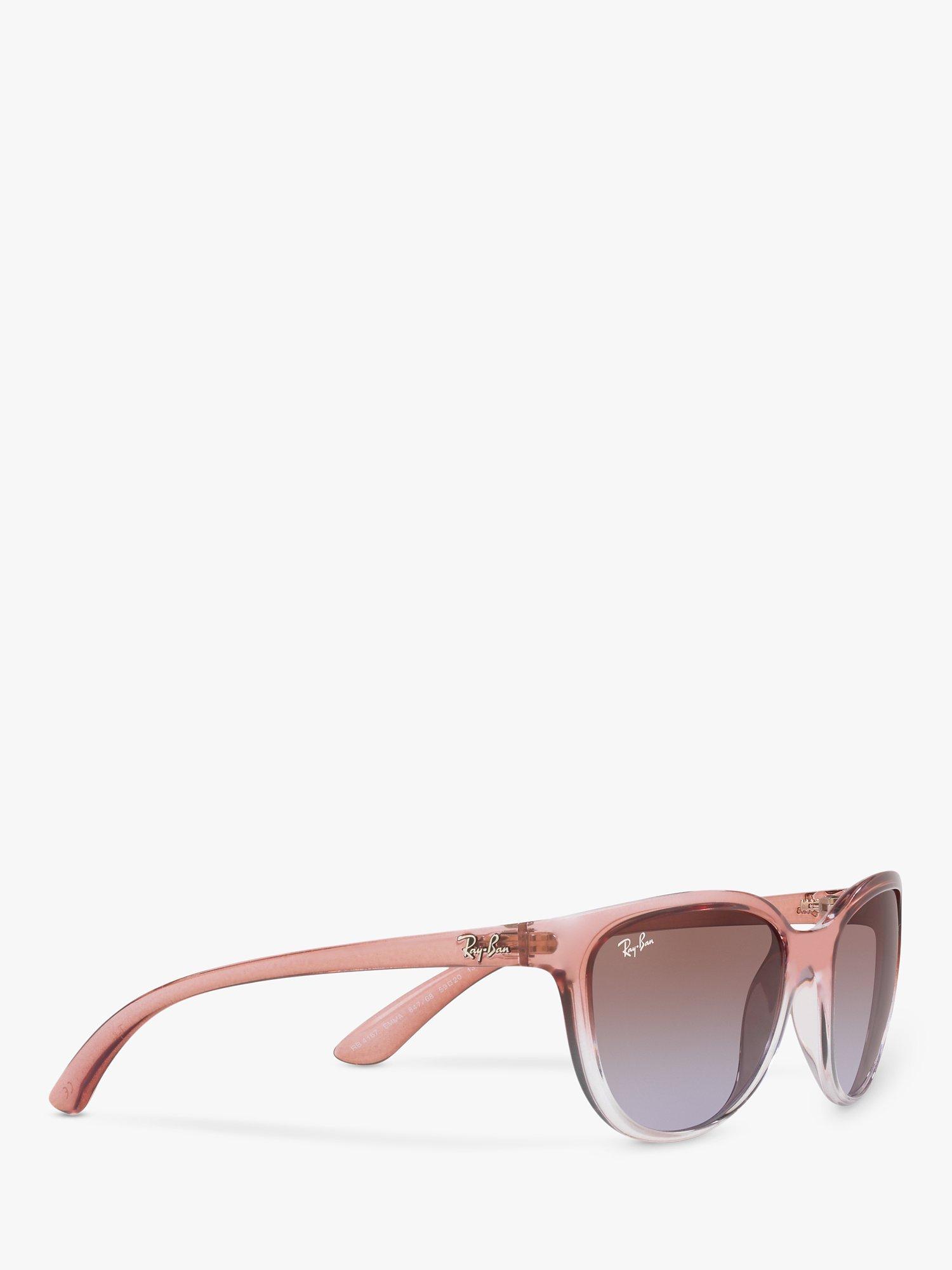 Product image 11 of 11, which shows Ray-Ban RB4167 59 Women's Emma Irregular Sunglasses, Light Brown/Transparent