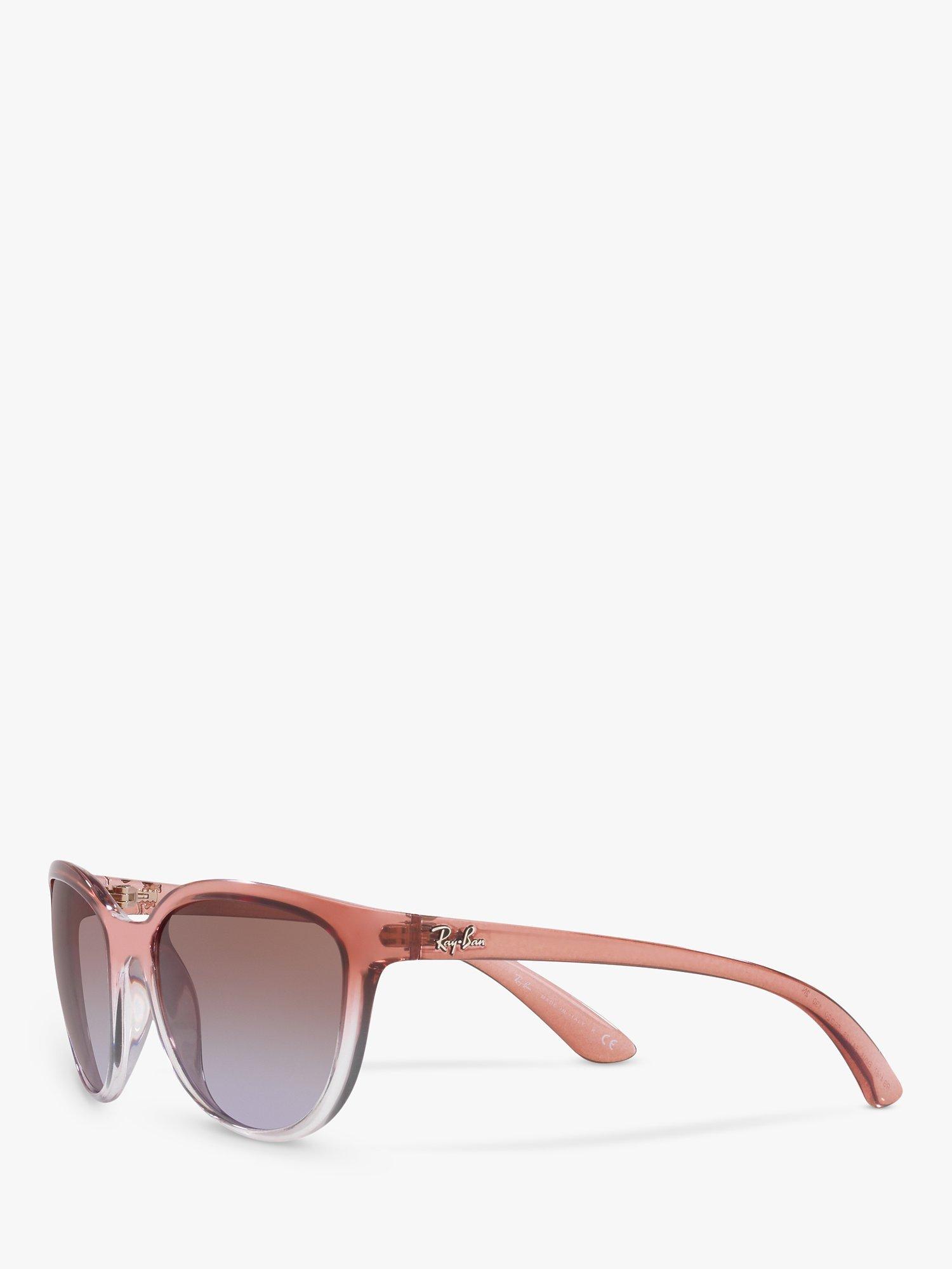 Product image 2 of 11, which shows Ray-Ban RB4167 59 Women's Emma Irregular Sunglasses, Light Brown/Transparent