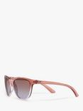 Ray-Ban RB4167 59 Women's Emma Irregular Sunglasses, Light Brown/Transparent