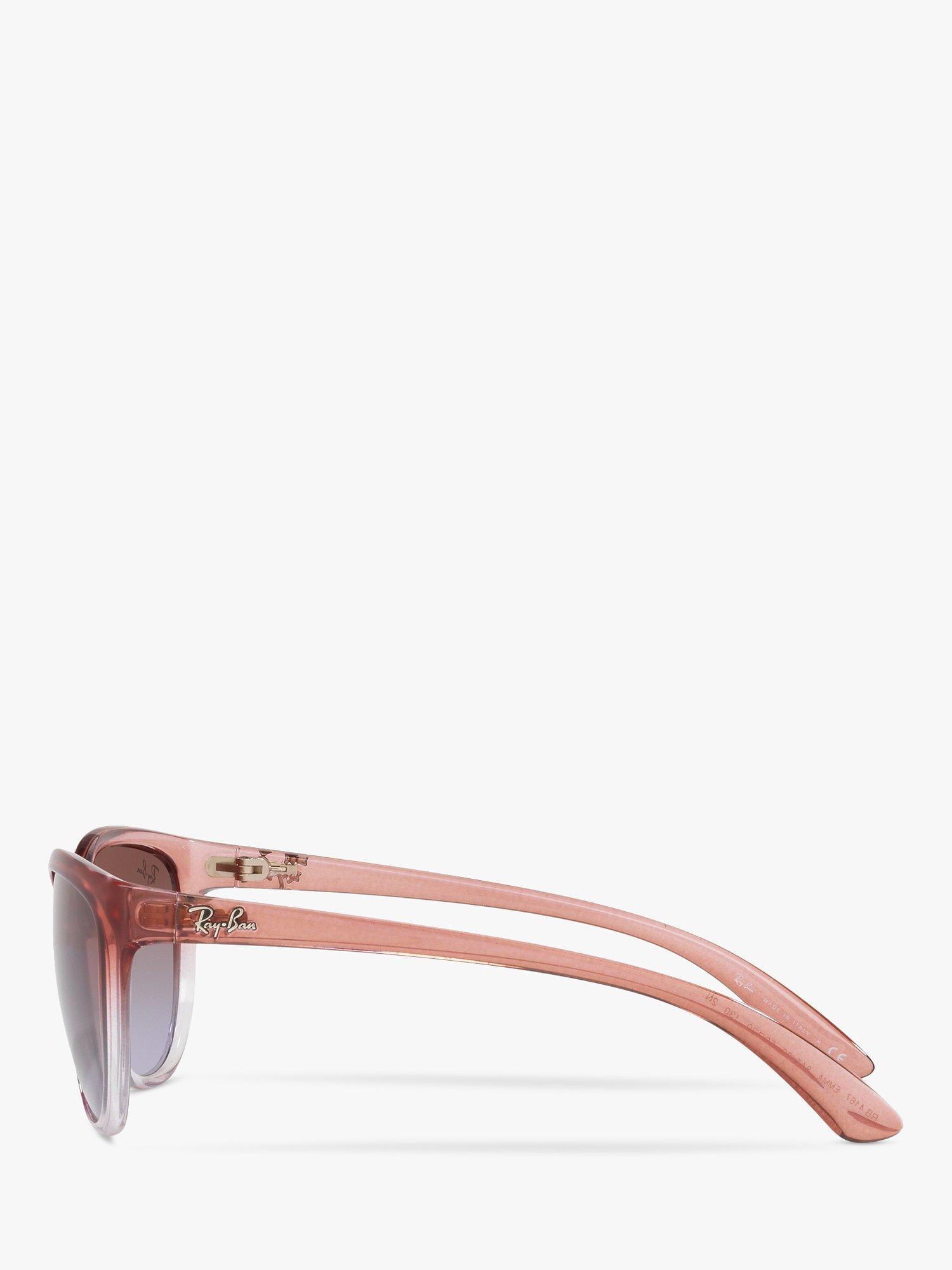 Product image 4 of 11, which shows Ray-Ban RB4167 59 Women's Emma Irregular Sunglasses, Light Brown/Transparent