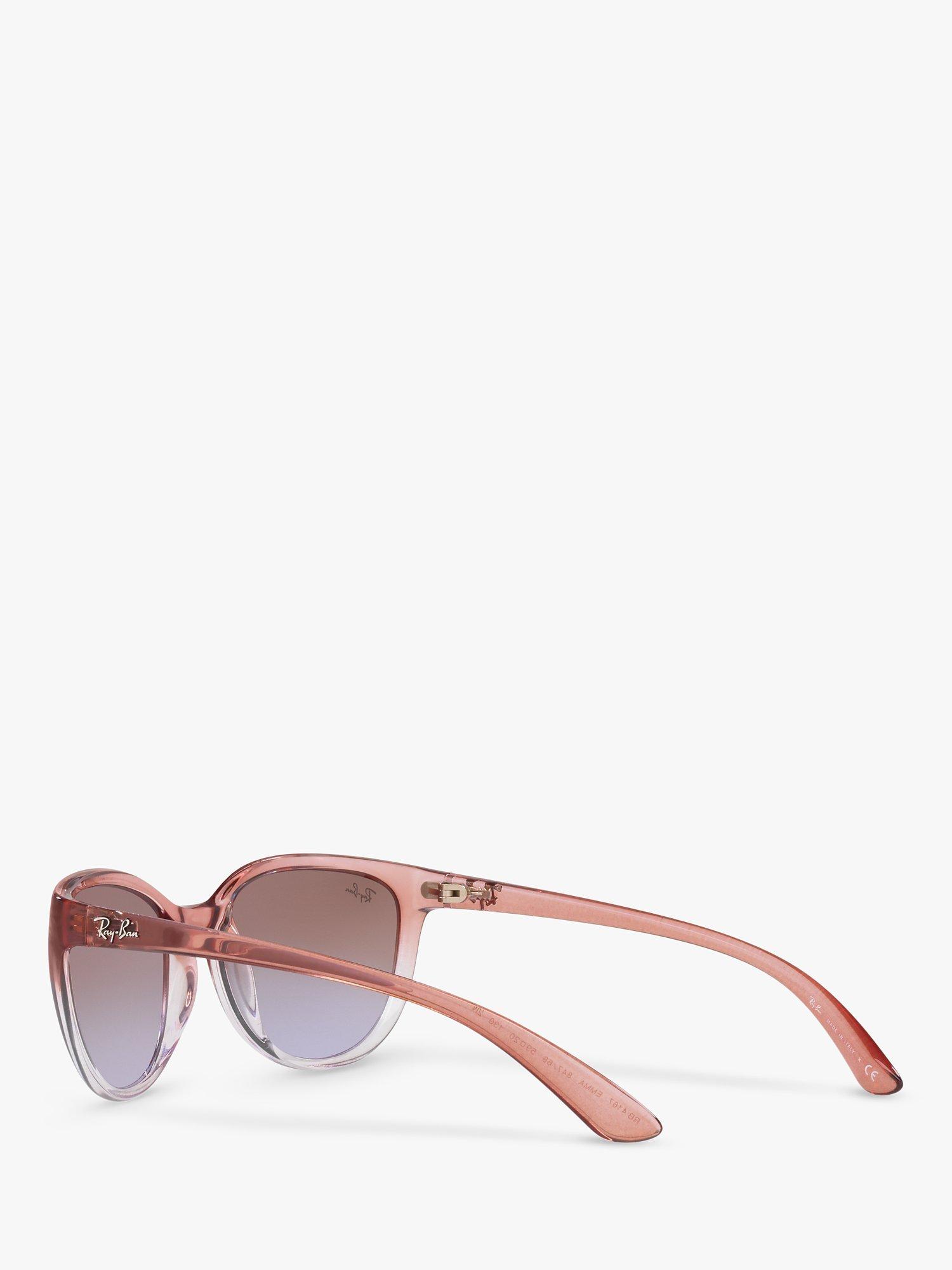Product image 5 of 11, which shows Ray-Ban RB4167 59 Women's Emma Irregular Sunglasses, Light Brown/Transparent