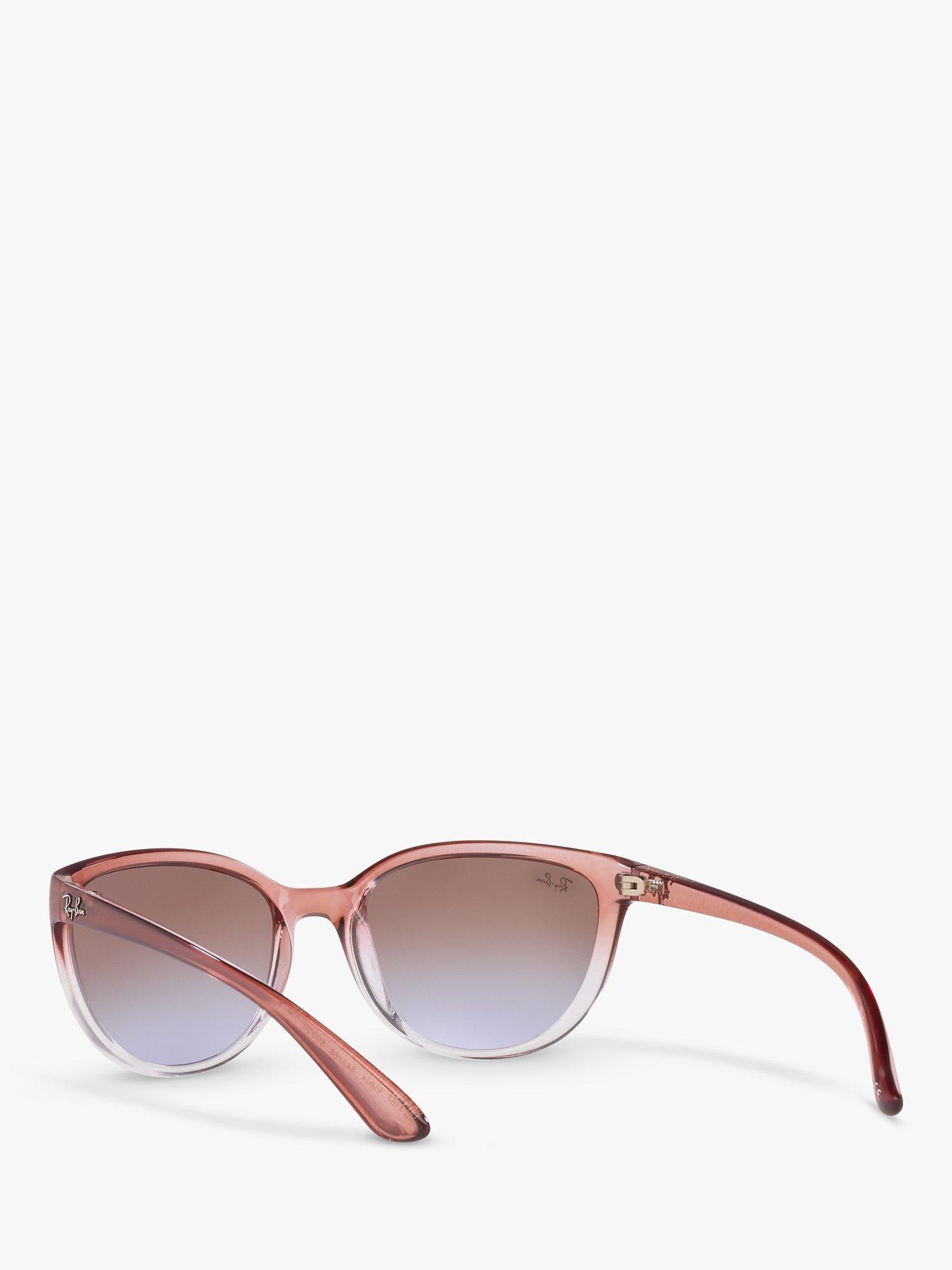 Product image 6 of 11, which shows Ray-Ban RB4167 59 Women's Emma Irregular Sunglasses, Light Brown/Transparent