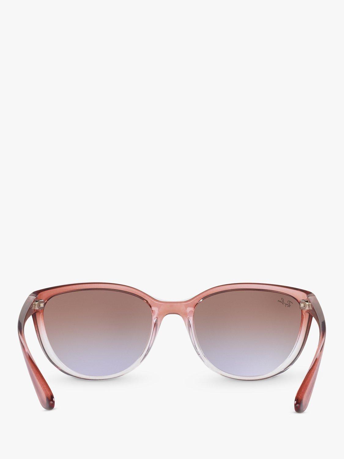 Product image 7 of 11, which shows Ray-Ban RB4167 59 Women's Emma Irregular Sunglasses, Light Brown/Transparent