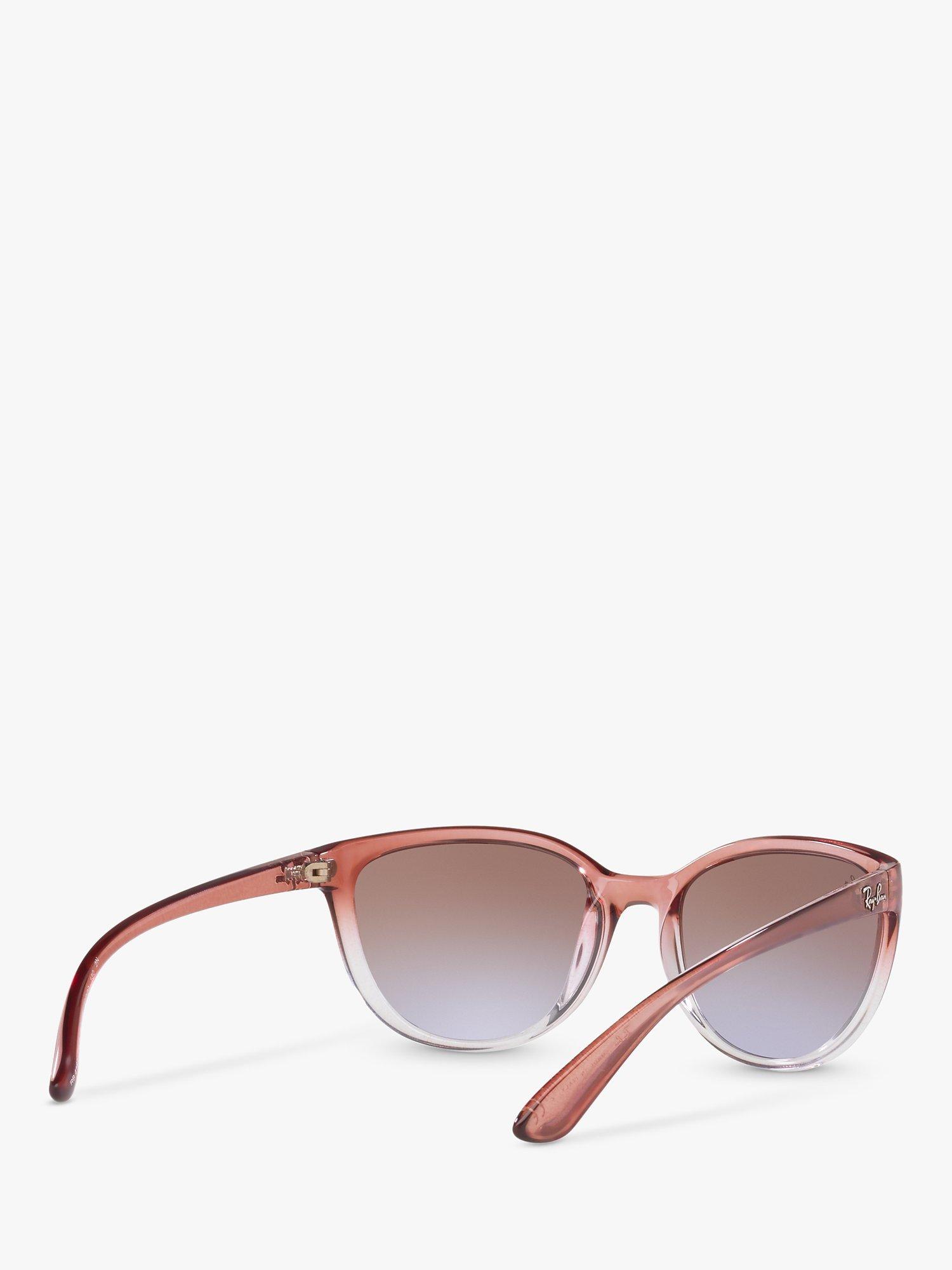 Product image 8 of 11, which shows Ray-Ban RB4167 59 Women's Emma Irregular Sunglasses, Light Brown/Transparent