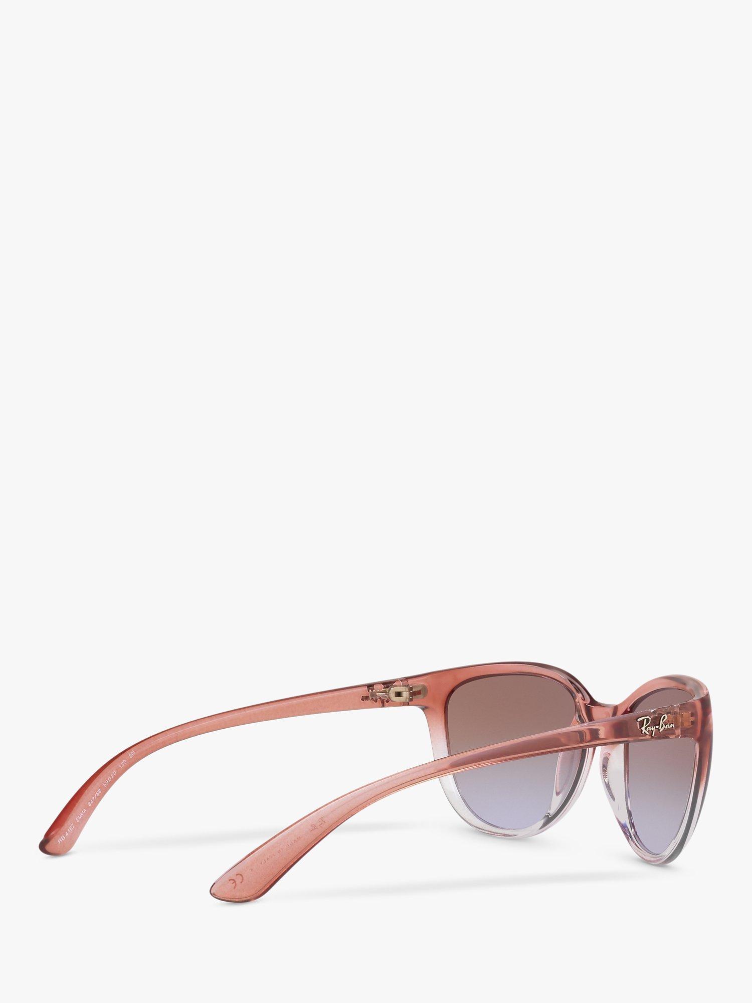 Product image 9 of 11, which shows Ray-Ban RB4167 59 Women's Emma Irregular Sunglasses, Light Brown/Transparent