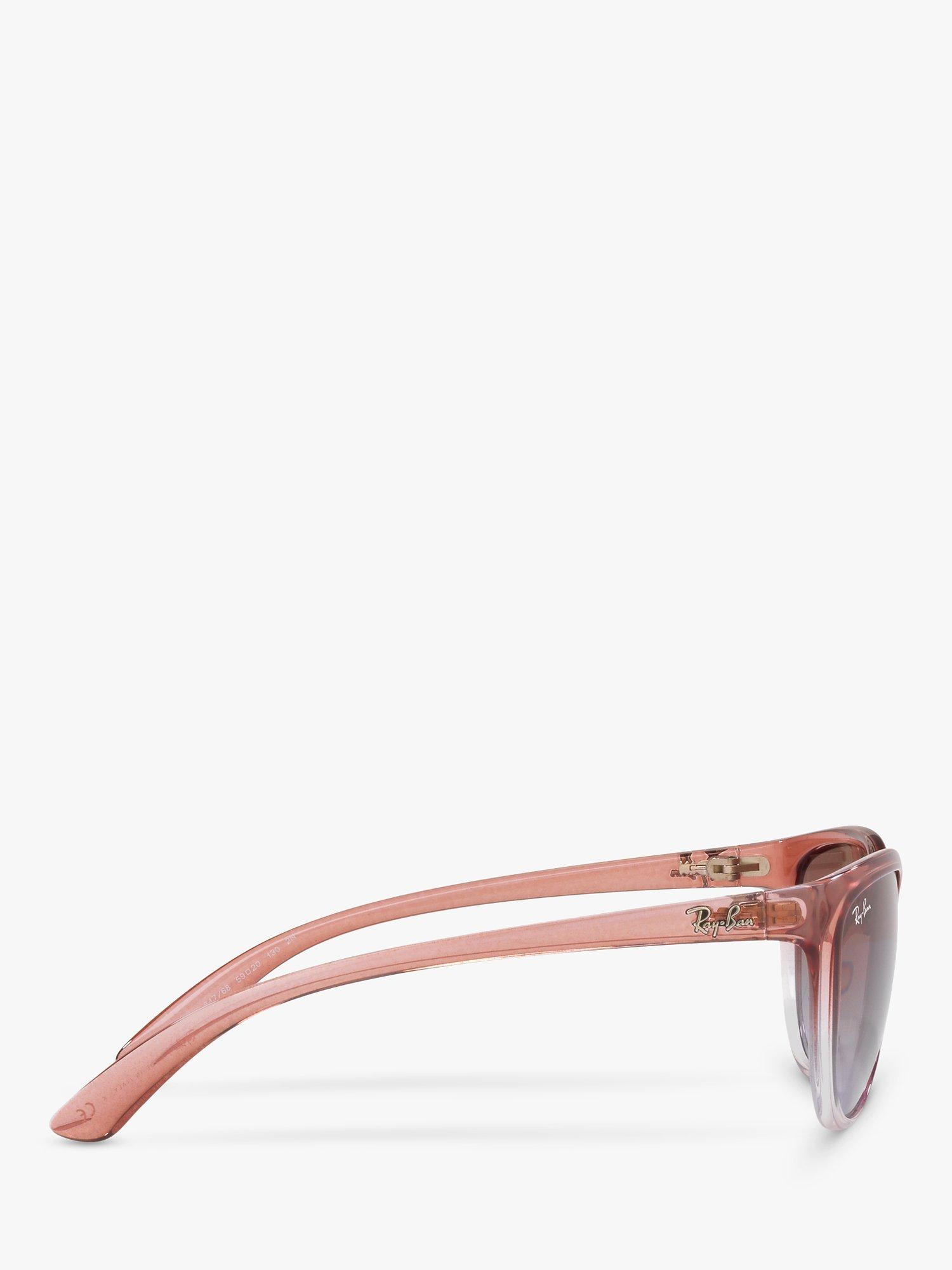 Product image 10 of 11, which shows Ray-Ban RB4167 59 Women's Emma Irregular Sunglasses, Light Brown/Transparent