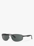 Ray-Ban RB3254 Men's Rectangular Sunglasses, Matte Black/Grey