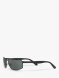 Ray-Ban RB3254 Men's Rectangular Sunglasses, Matte Black/Grey