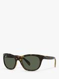 Ray-Ban RB4216 Women's Square Sunglasses, Havana/Green