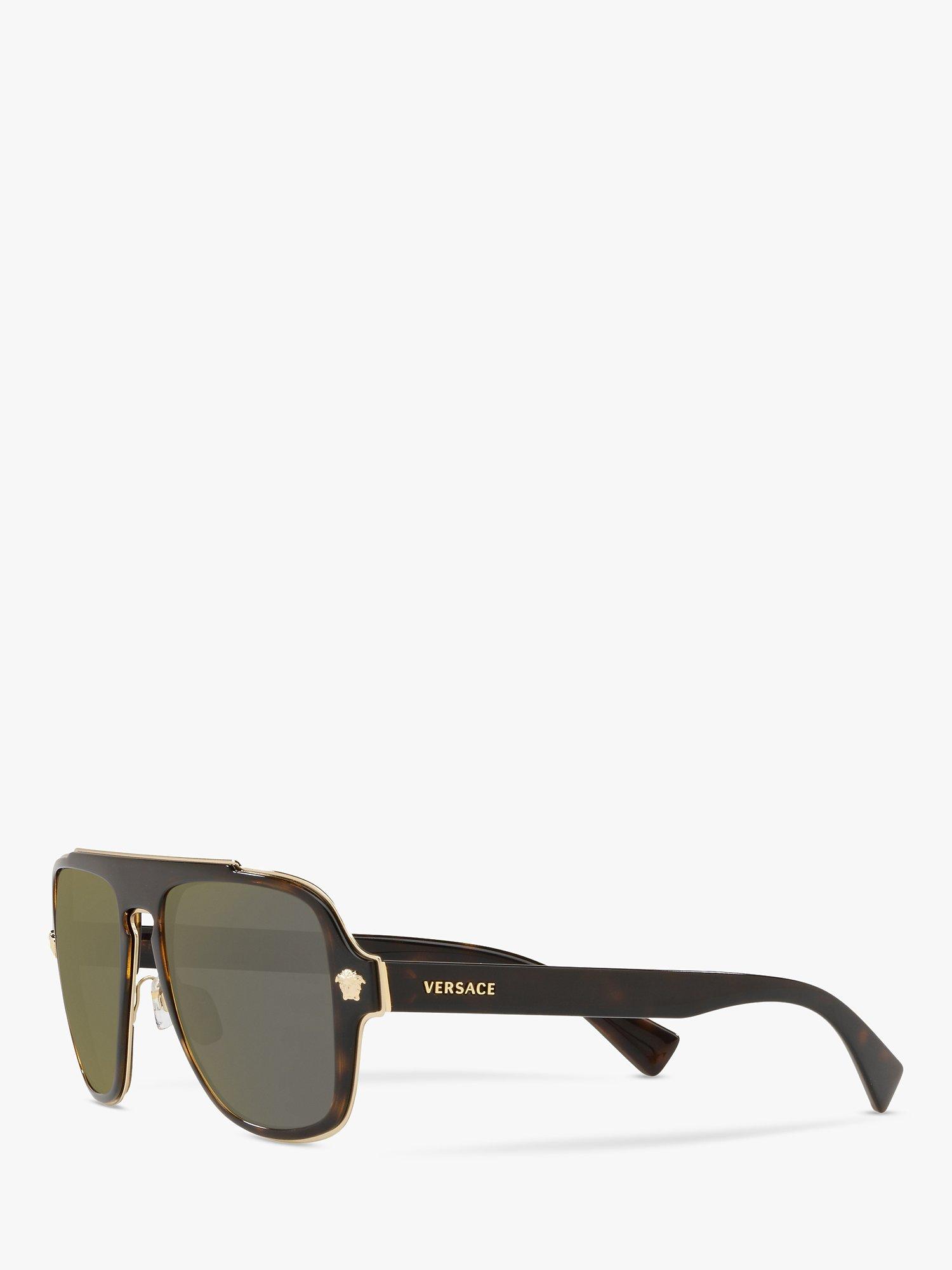 Product image 2 of 11, which shows Versace VE2199 Men's Geometric Sunglasses, Havana/Grey