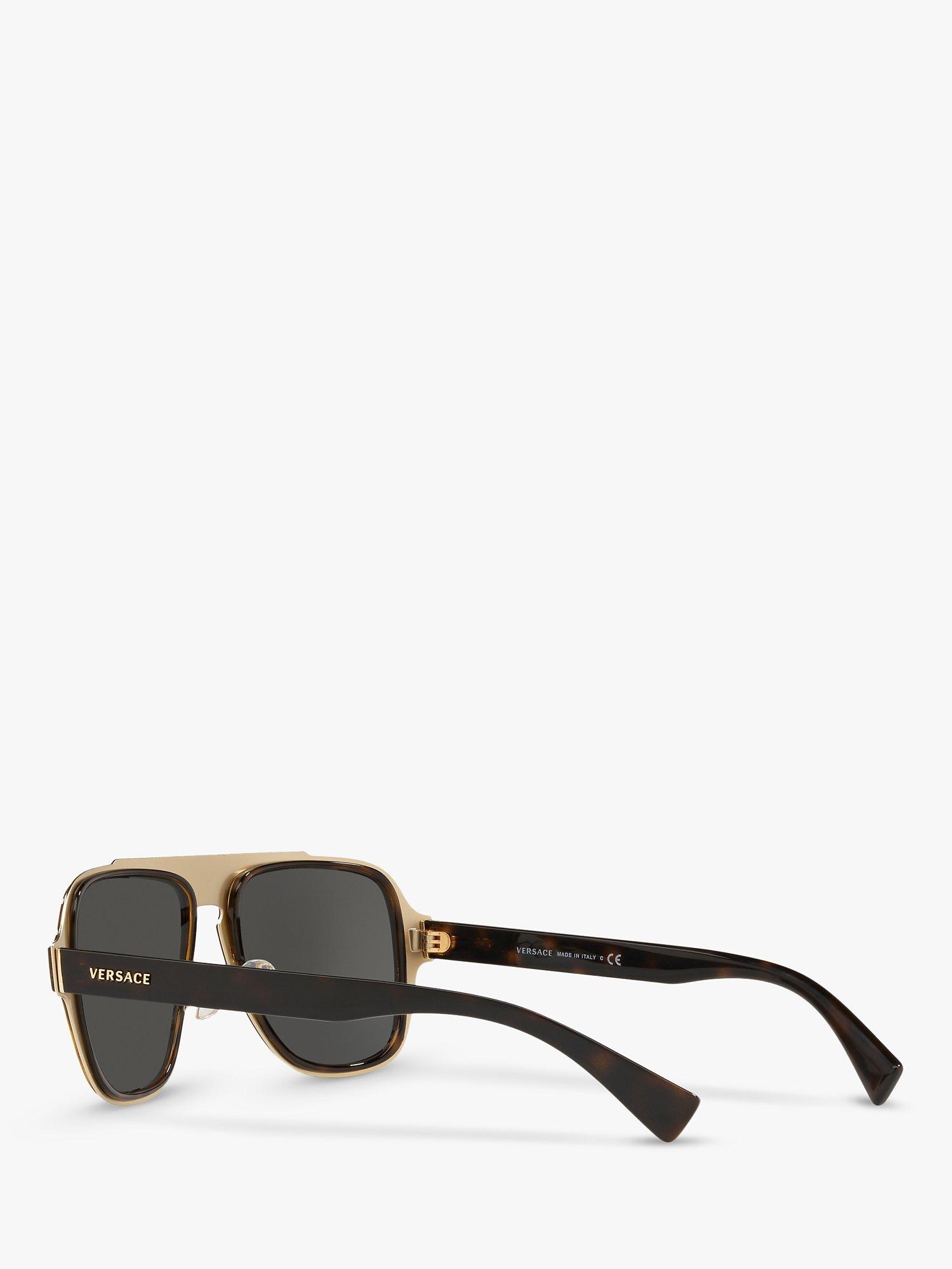 Product image 5 of 11, which shows Versace VE2199 Men's Geometric Sunglasses, Havana/Grey