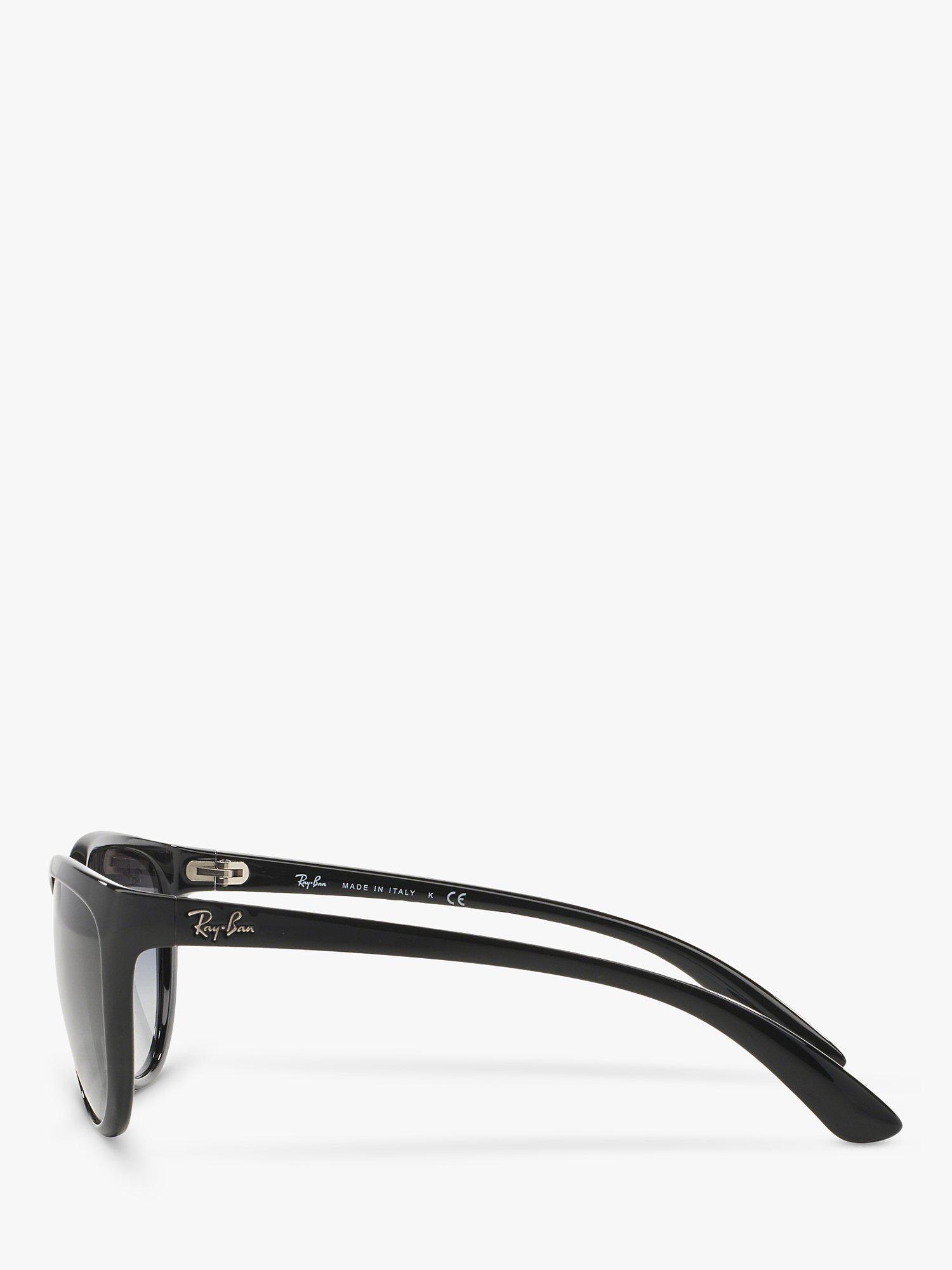 Product image 4 of 11, which shows Ray-Ban RB4167 59 Women's Emma Irregular Sunglasses, Black/Grey