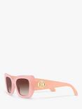 Burberry BE4344 Women's Square Sunglasses, Pink/Brown Gradient