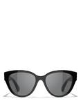 CHANEL CH5477 Women's Cat's Eye Sunglasses, Black/Grey