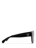 CHANEL CH5477 Women's Cat's Eye Sunglasses, Black/Grey
