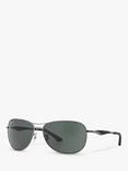 Ray-Ban RB3519 59 Men's Aviator Sunglassess, Gunmetal/Grey