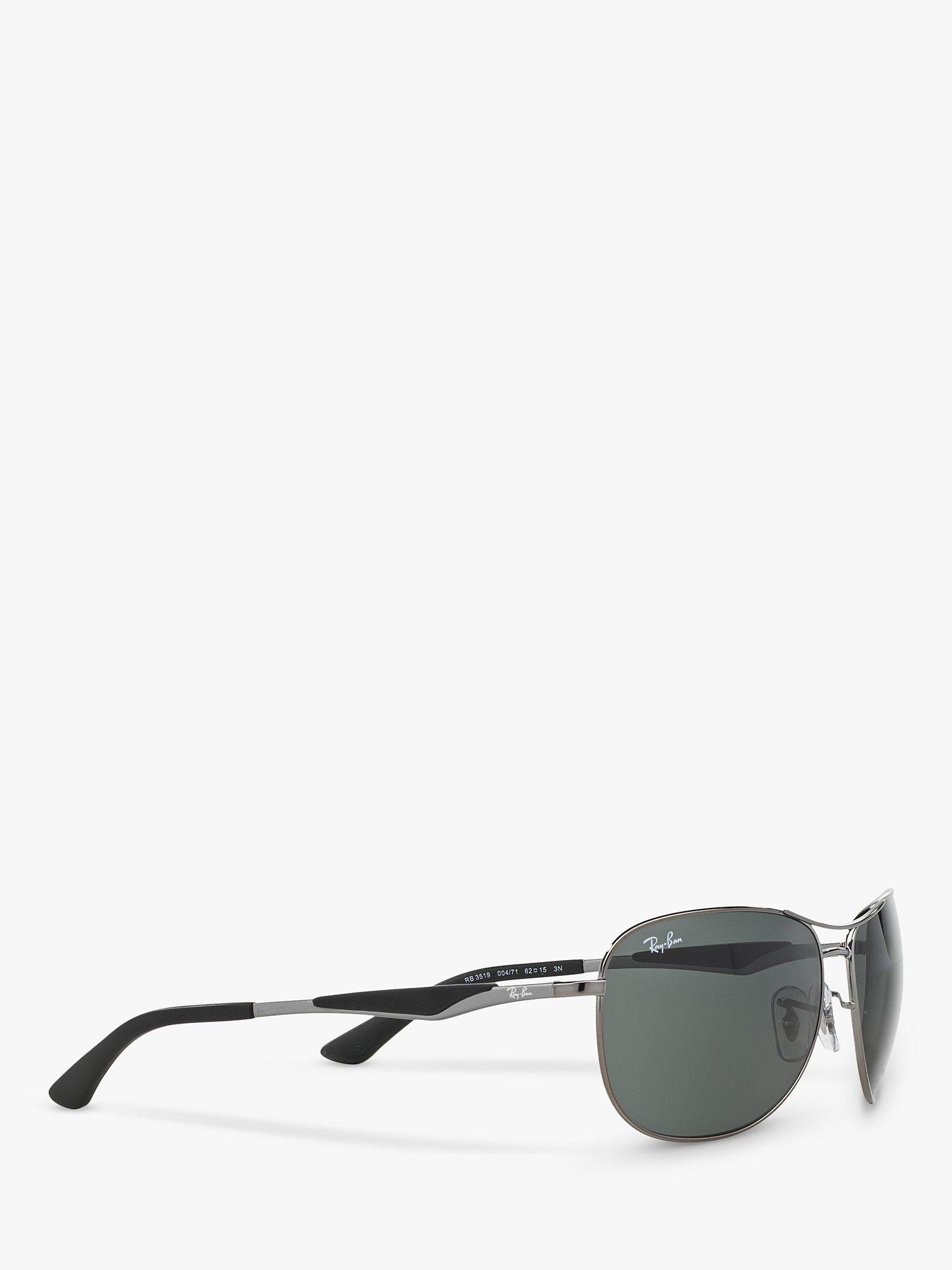Product image 11 of 11, which shows Ray-Ban RB3519 59 Men's Aviator Sunglassess, Gunmetal/Grey