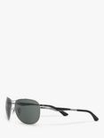 Ray-Ban RB3519 59 Men's Aviator Sunglassess, Gunmetal/Grey