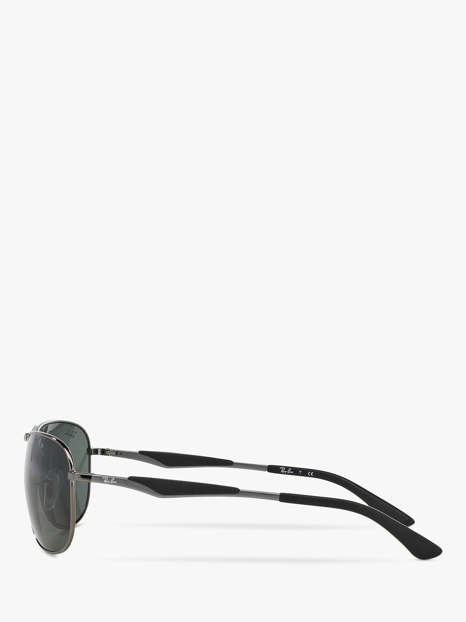Product image 4 of 11, which shows Ray-Ban RB3519 59 Men's Aviator Sunglassess, Gunmetal/Grey